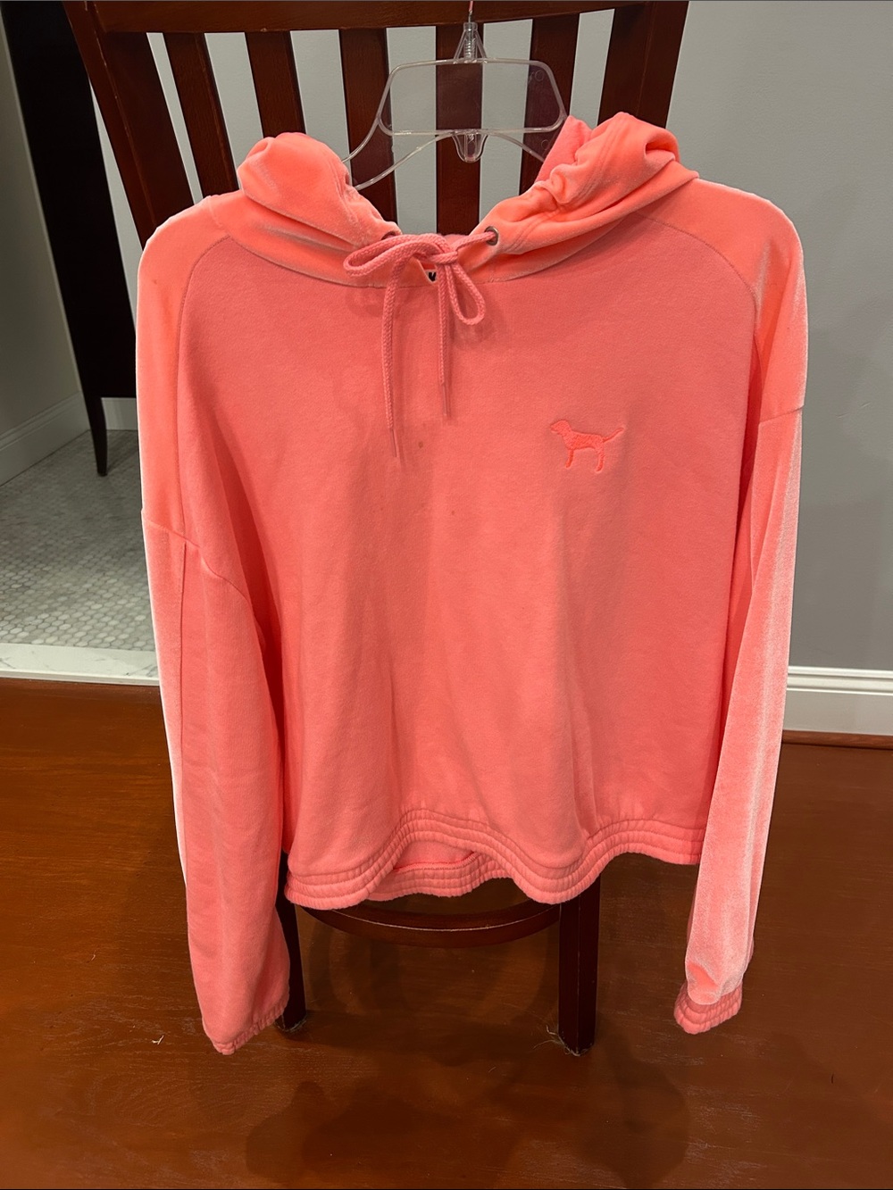 PINK Victoria's Secret Coral Drawstring Hooded Sweatshirt